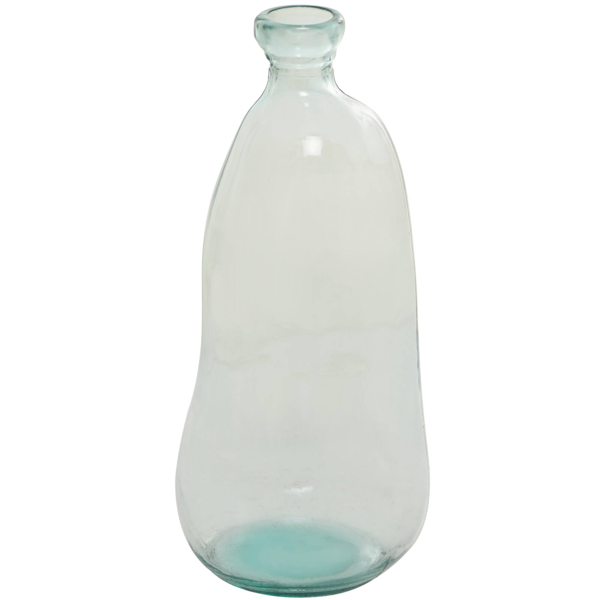 Clear Recycled Glass Handmade Spanish Vase 9" x 9" x 20"